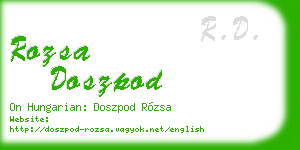 rozsa doszpod business card